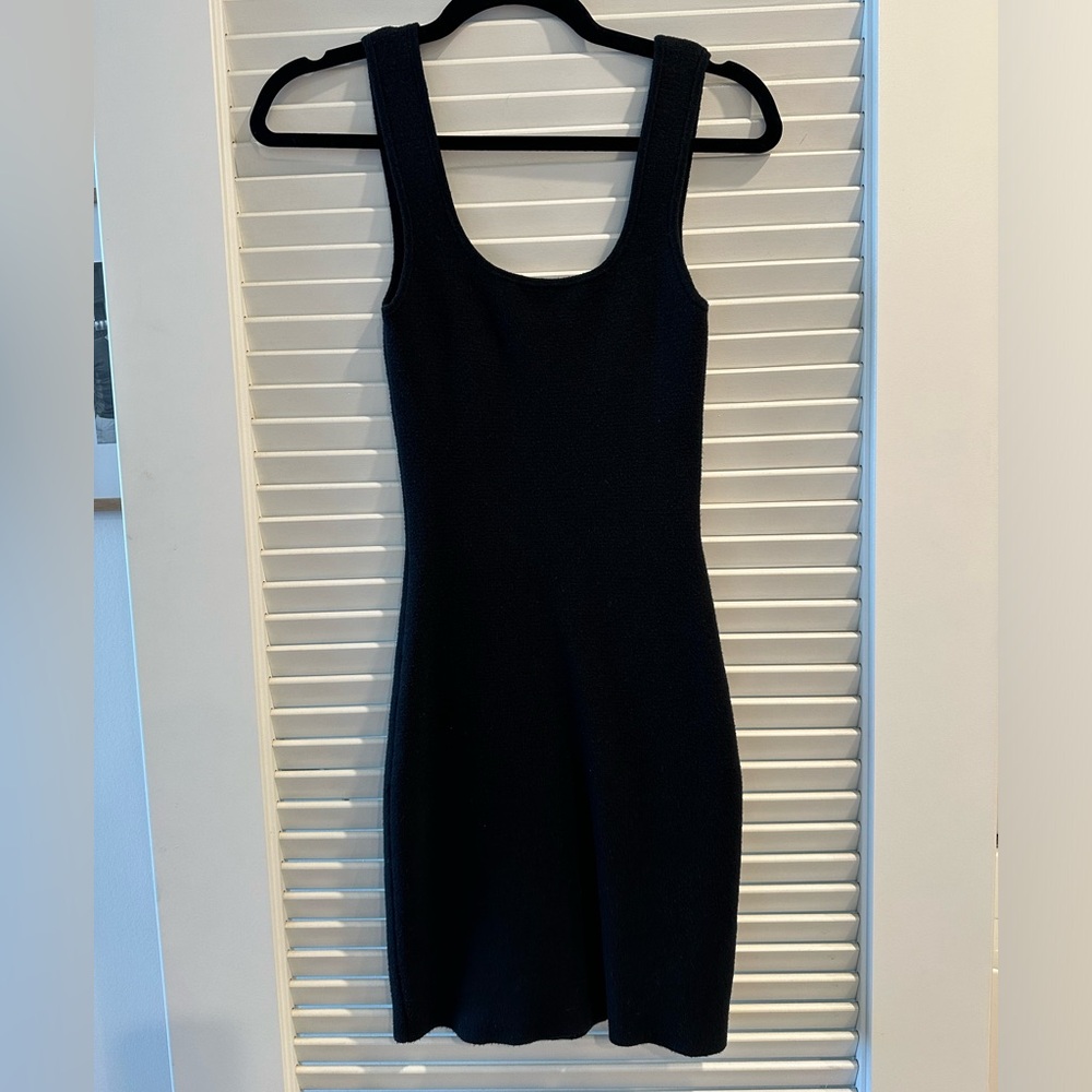 Black thick sweater tank mini dress